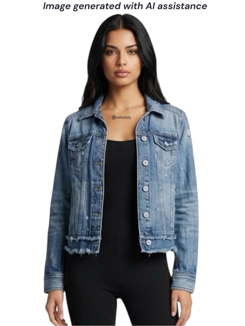 Express S distressed raw hem denim cotton jacket